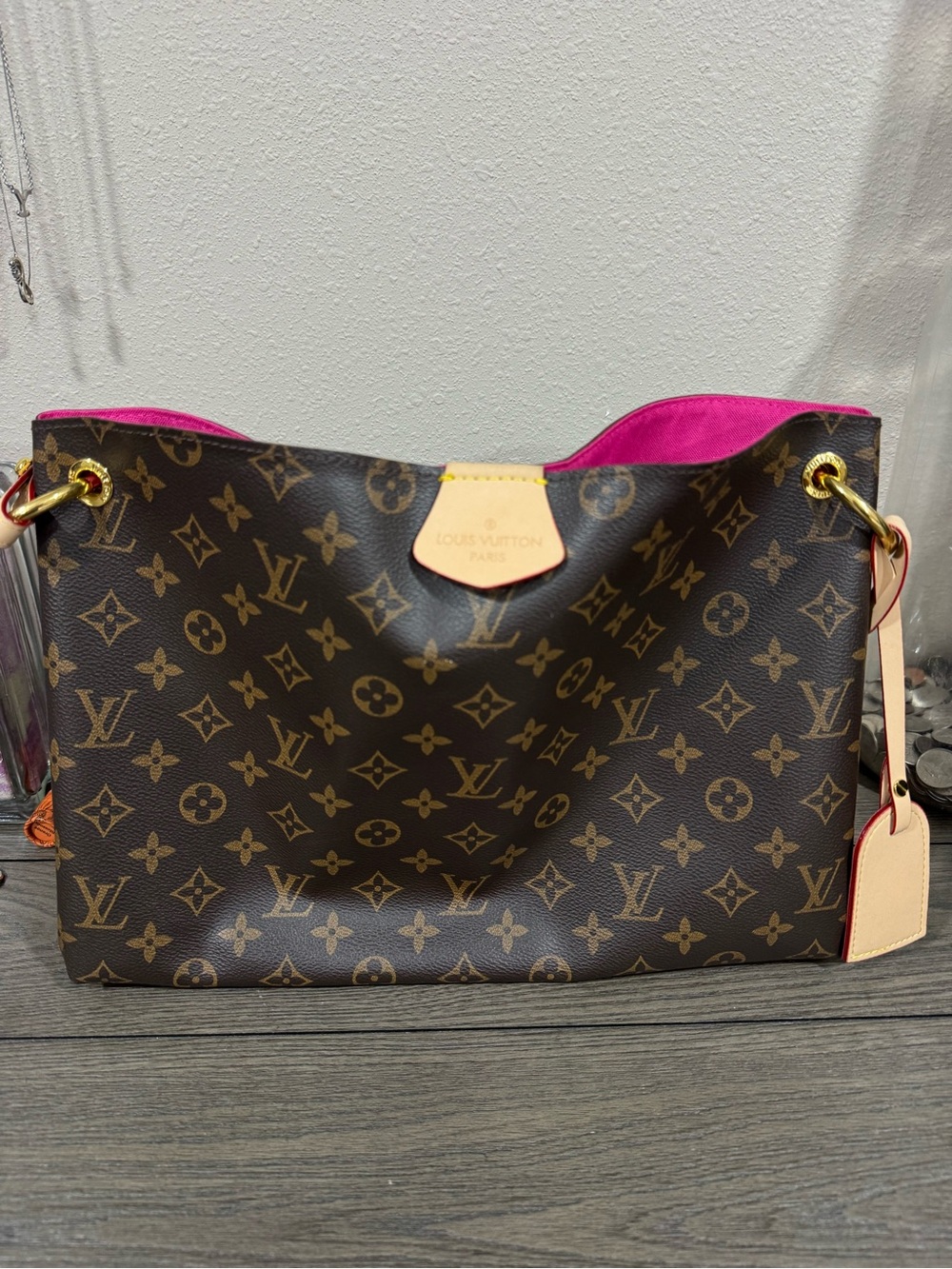 Canvas Tote with Pink Lining